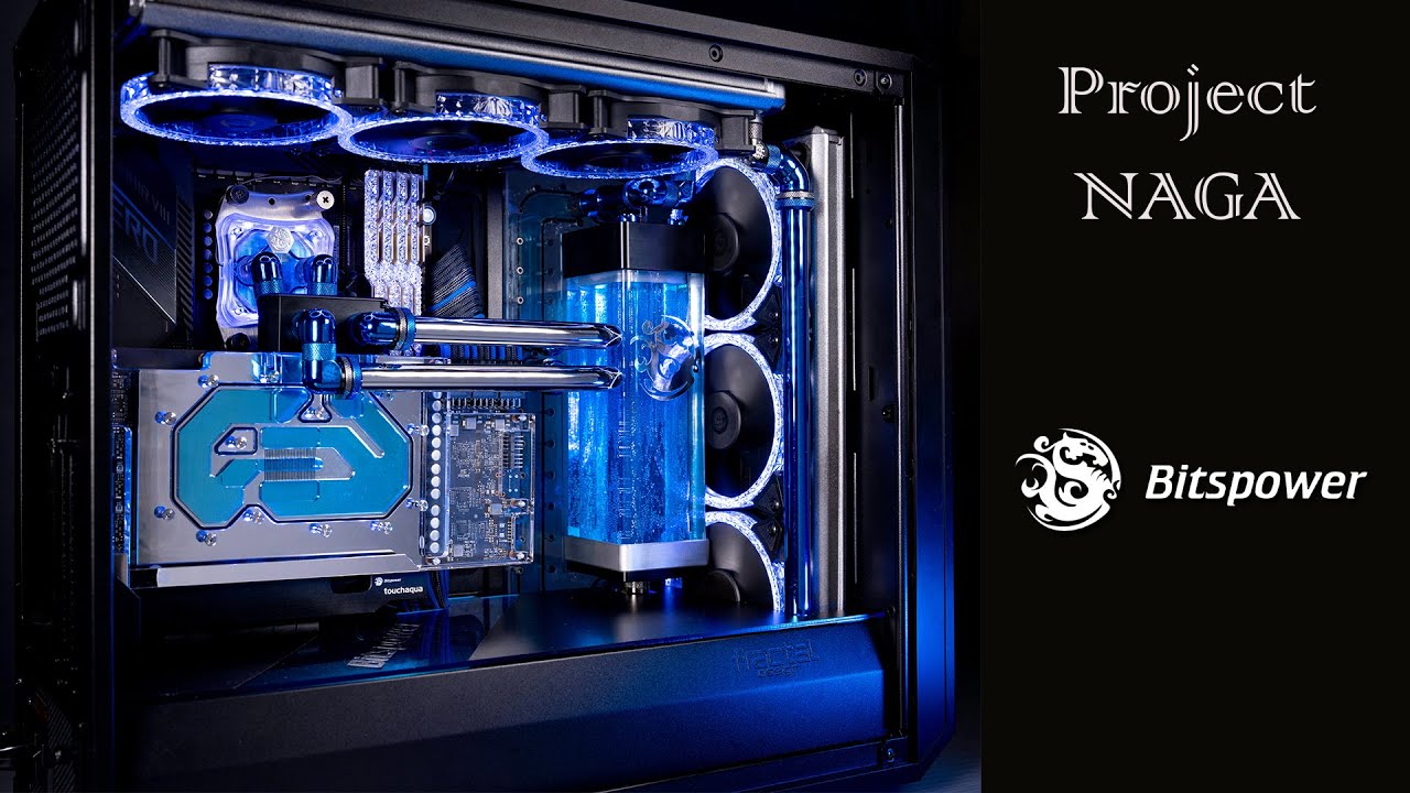 Project Nāga: Ryzen 5900X 3080 STRIX OC Custom Distro Bitspower loop in a Fractal Meshify S2.
