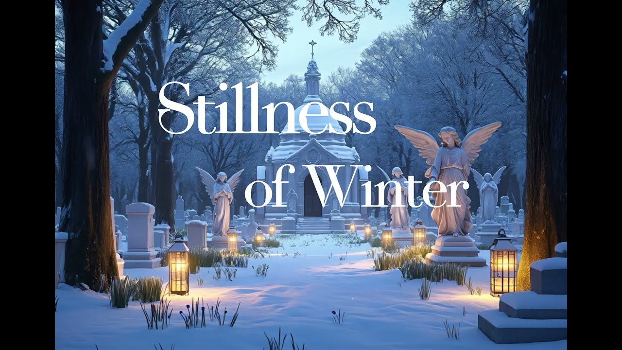Stillness of Winter | 4k Lantern lit Graveyard Ambience | Quiet Reflective Winter Piano & Cello
