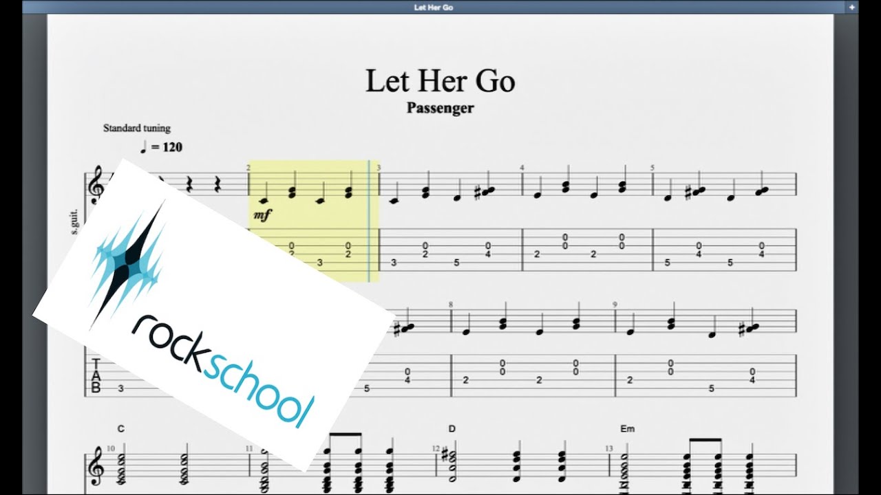 Let Her Go Rockschool Grade 2 Acoustic Guitar