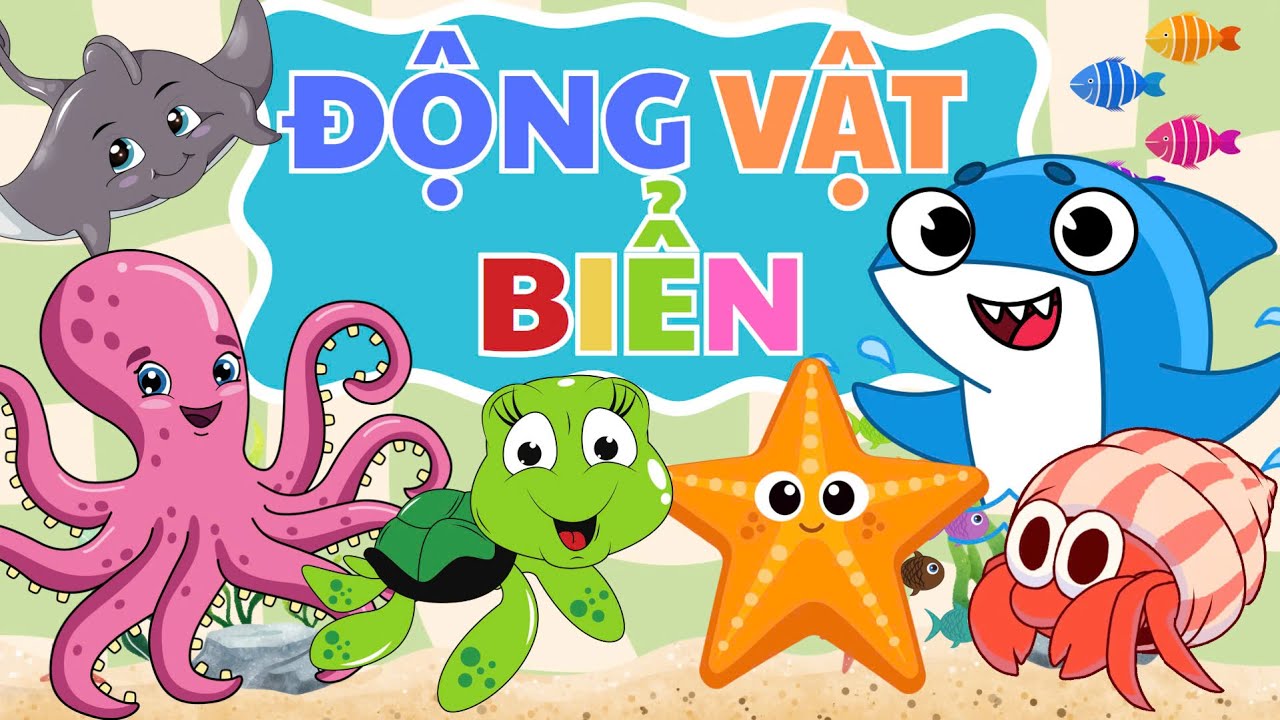 BÉ HỌC ĐỘNG VẬT BIỂN THẬT VUI! | SINH VẬT BIỂN | CÁ HEO, CÁ MẬP | LEARNING ENGLISH | Anh - Việt