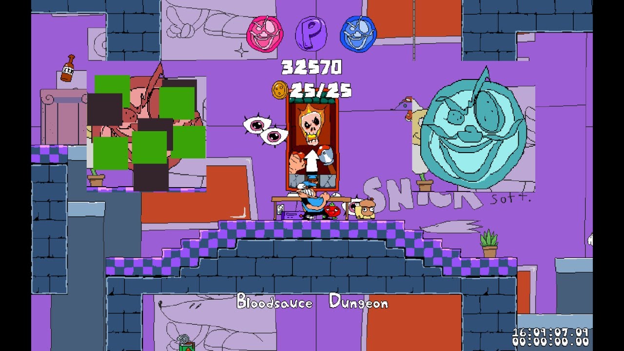 Pizza Tower '19 Plus:SAGE 2024 Demo Bloodsauce Dungeon Lap 3 (Hardmode) & Chasemode P rank No Badges