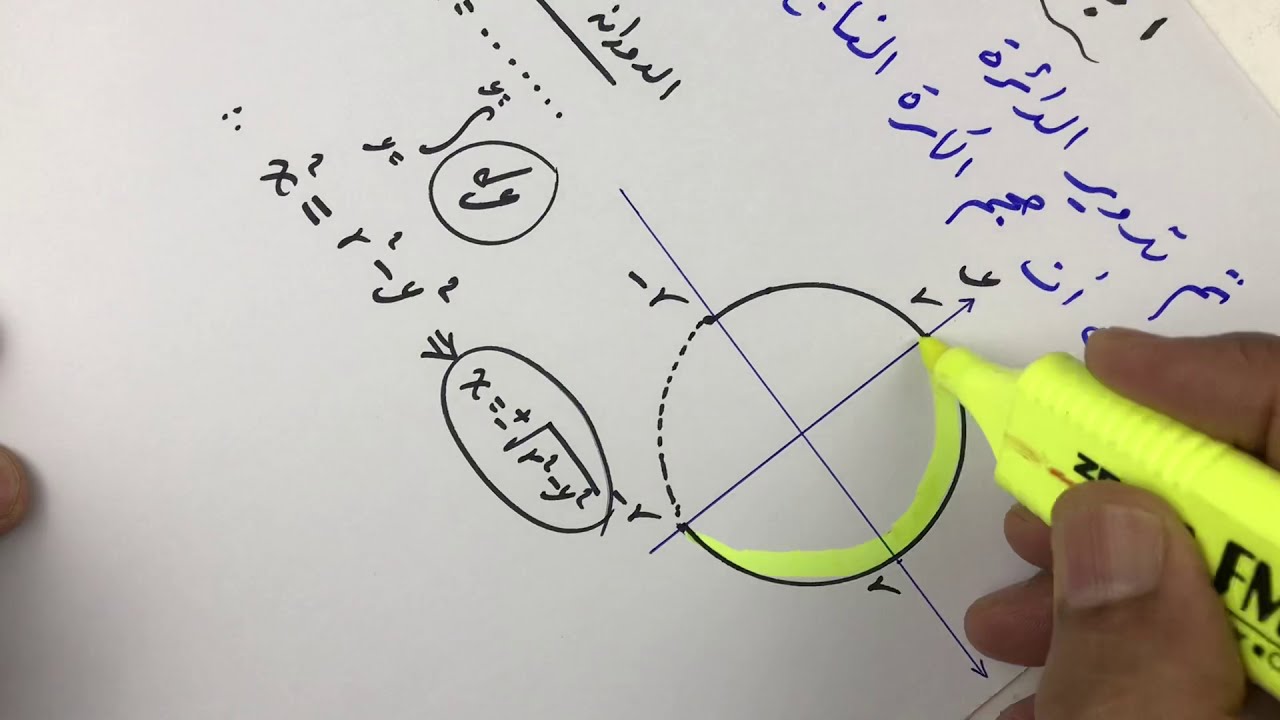 حساب حجم الكرة بالتكامل وكذلك حساب حجم عن طريق الحلقات