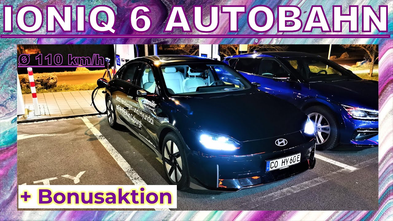 HYUNDAI IONIQ 6🔋 - FAHRT VON 100% BIS FAST LEER AUF DER AUTOBAHN