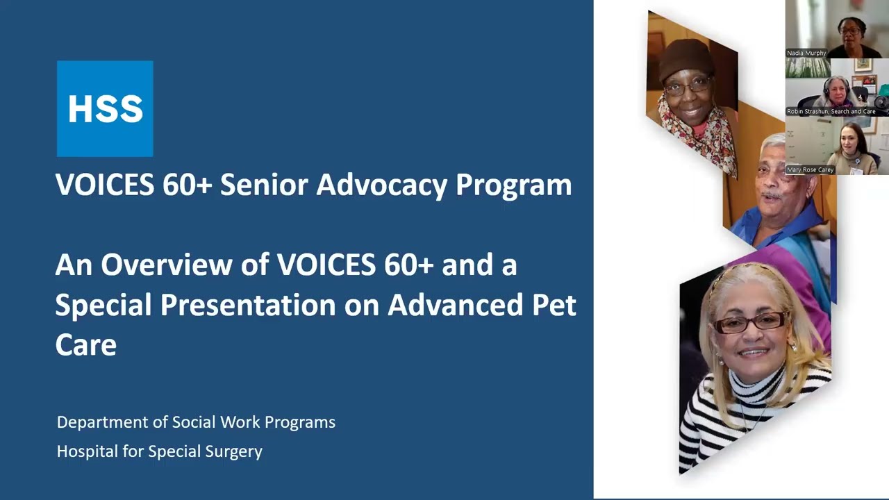 VOICES 60+ Overview & Presentation on Advanced Pet Care with Robin Strashun (Search and Care) | HSS