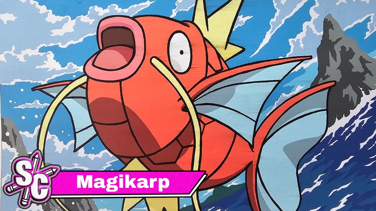 Relaxing Colouring 'Magikarp' Pokemon Mystery Colour By Numbers - Stress Relief Video Sophie Colours