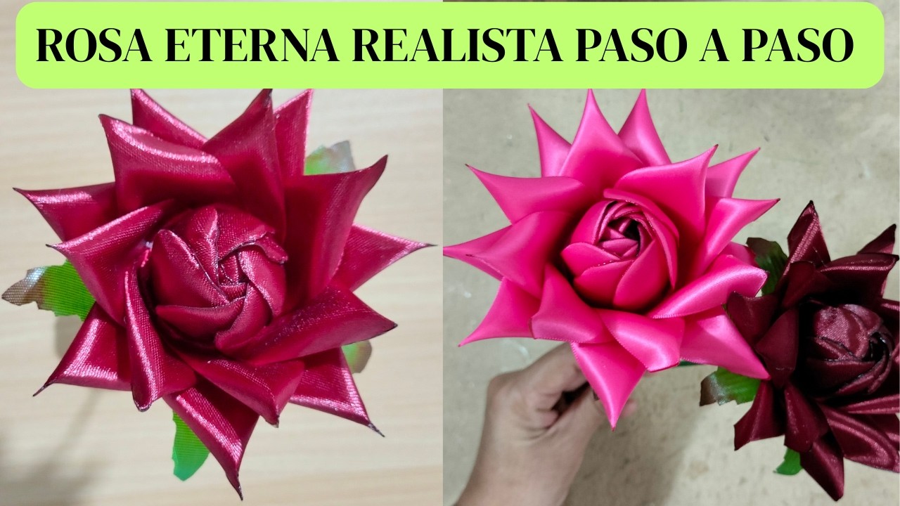 TE MUESTRO COMO HACER ESTA HERMOSA ROSA REALISTA/ROSA CON LISTON