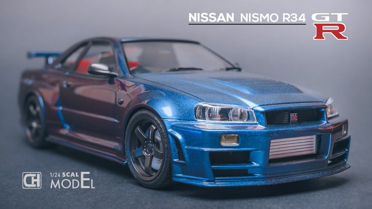 NISSAN Skyline R34 GT-R Custom Build | Starry Night Blue | Tamiya Scale Model | 1/24 | Step By Step