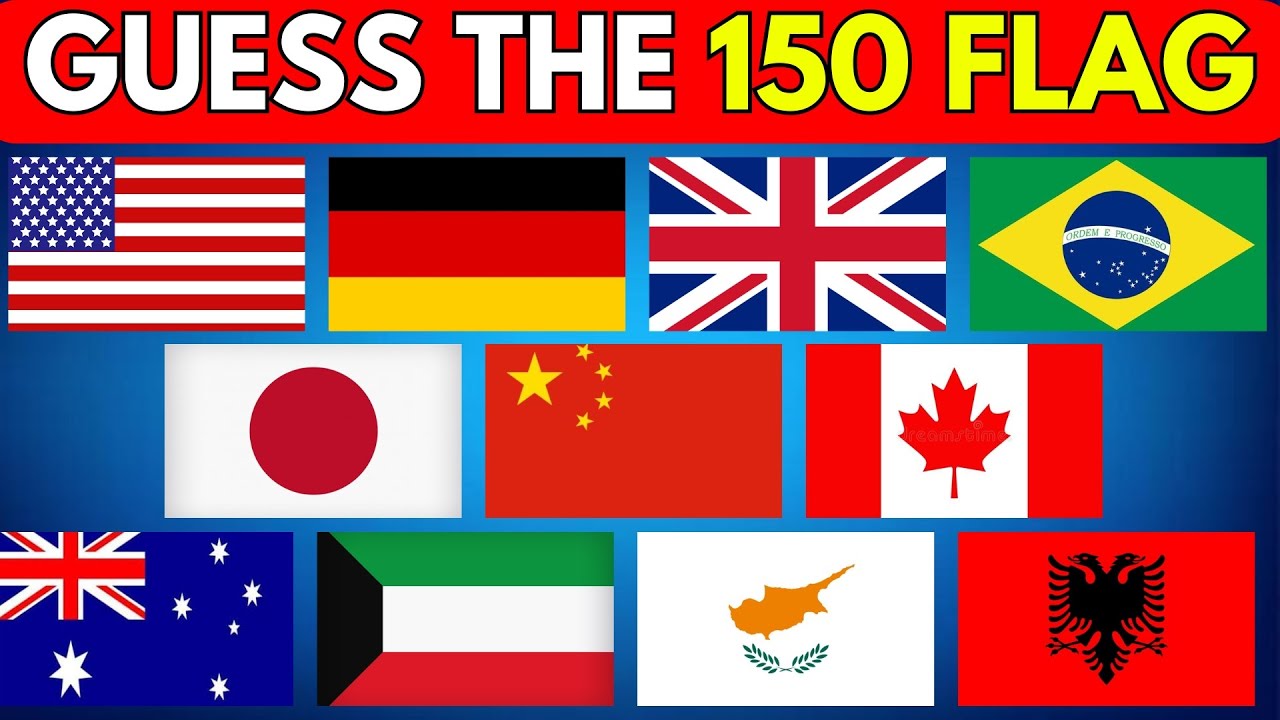 Guess The Flag Quiz 🚩|  The Ulimate 150 Country Flags Challenge 🤔