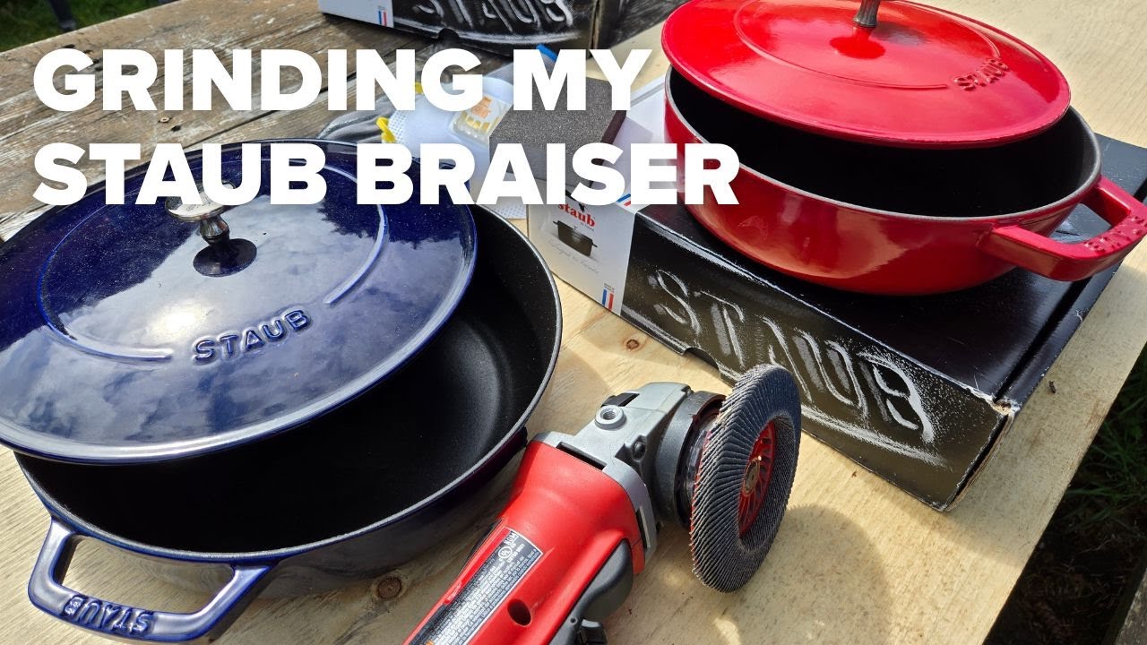 Grinding the enamel off my Staub Cast Iron Braiser