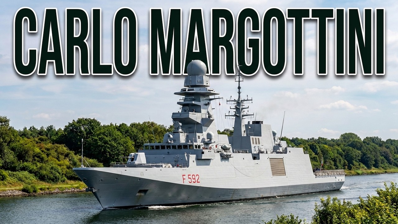 Italian Navy frigate CARLO MARGOTTINI transits Germany's Kiel Canal