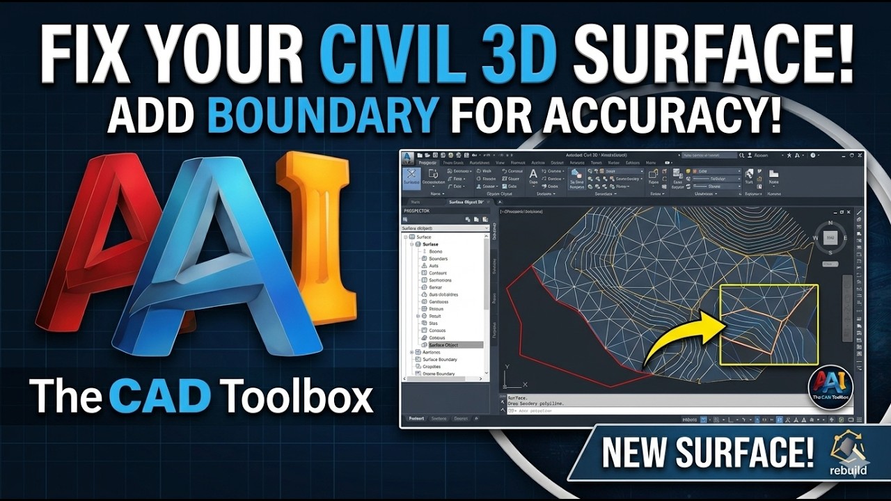 Add Outer Boundary to Surface in Civil 3D | Improve Surface Accuracy | #civil3d #bangla #autocad