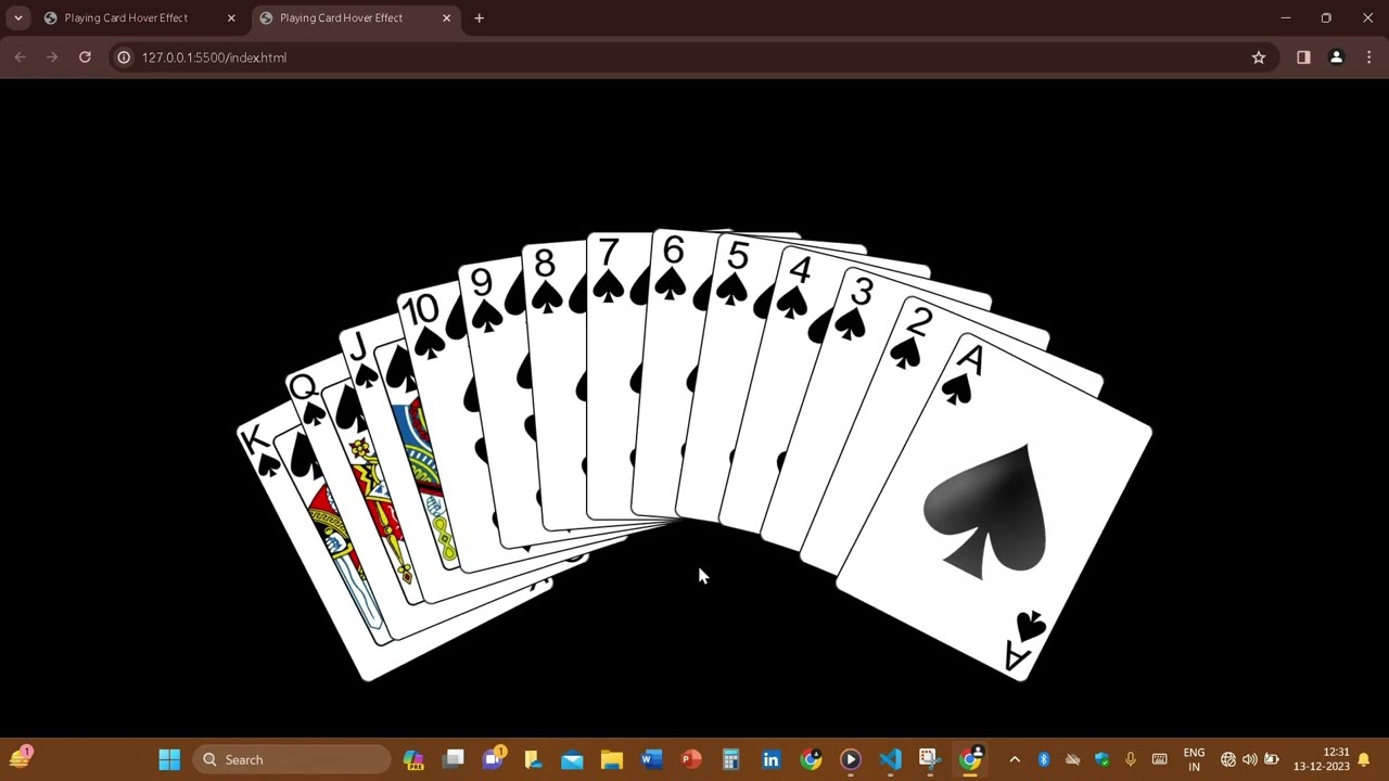 Playing Card Hover Effect Using HTML CSS | Playing Card Animation #html #css
