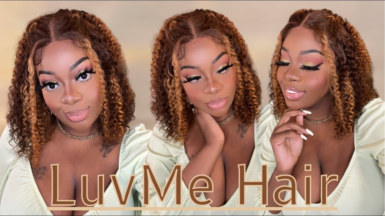 Get this🔥 MIX COLOR BROWN CURLY BOB WIG | LuvMe Hair | iamSimoneC