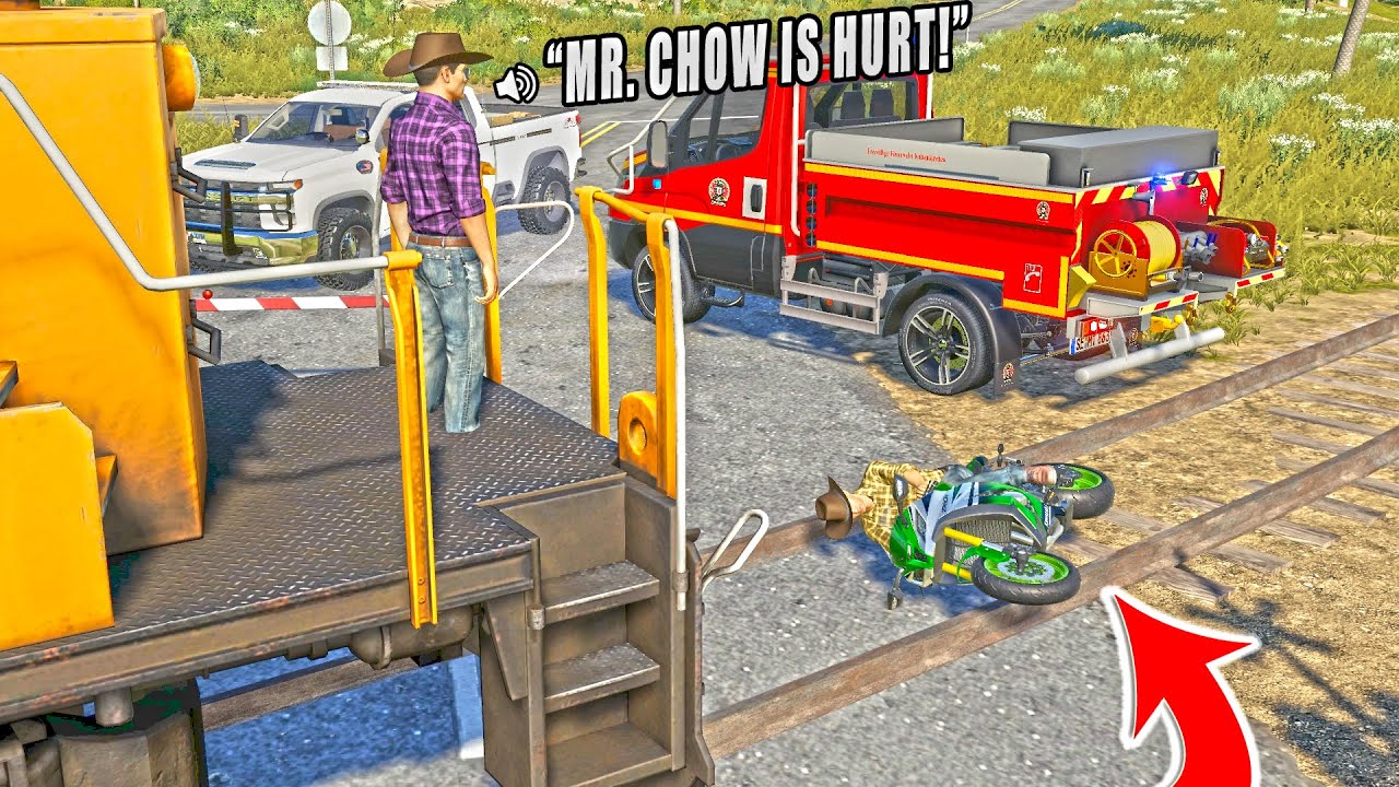 MR.CHOW HIT BY TRAIN | OLD TOWN REPO | FARMING SIMULATOR 2019