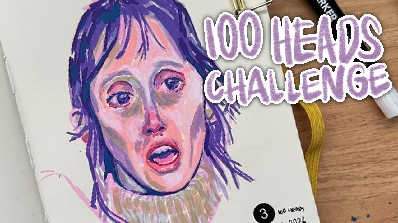 100 Heads Drawing Challenge