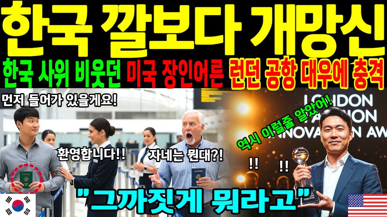 [해외감동사연] 한국 여권 든 사위 비웃던 미국 장인어른, 영국 공항에서 받은 대우에 충격