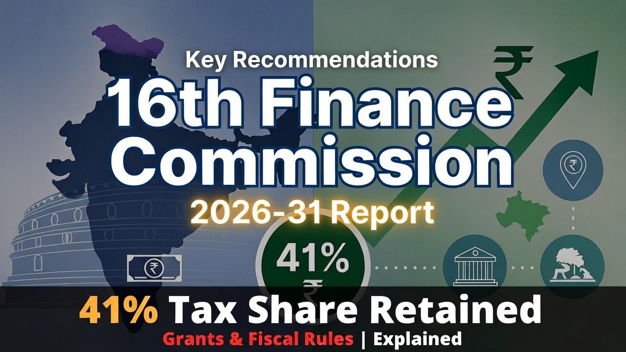 16th Finance Commission Report 2026&ndash;31: Key Recommendations Explained