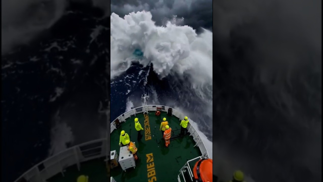 Atlantic Ocean Fury &ndash; Giant Wave Hits Ship Hard!  #shorts