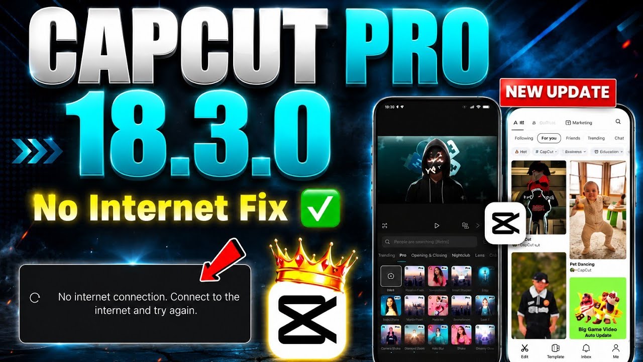 Capcut Pro New Update 18.3.0 | CapCut No Internet & Template All Problem Solved 100% Working ✅
