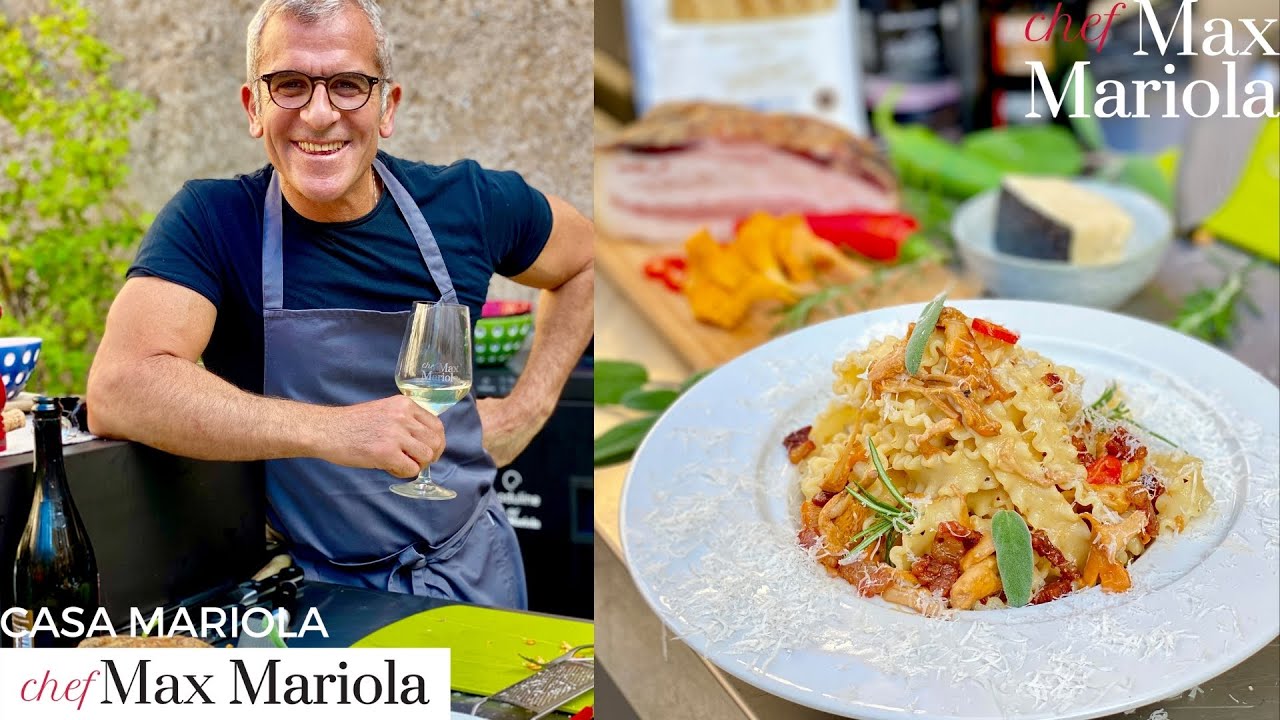 PASTA CON FUNGHI GALLETTI E GUANCIALE #ricetta #facile e #veloce di Chef Max Mariola