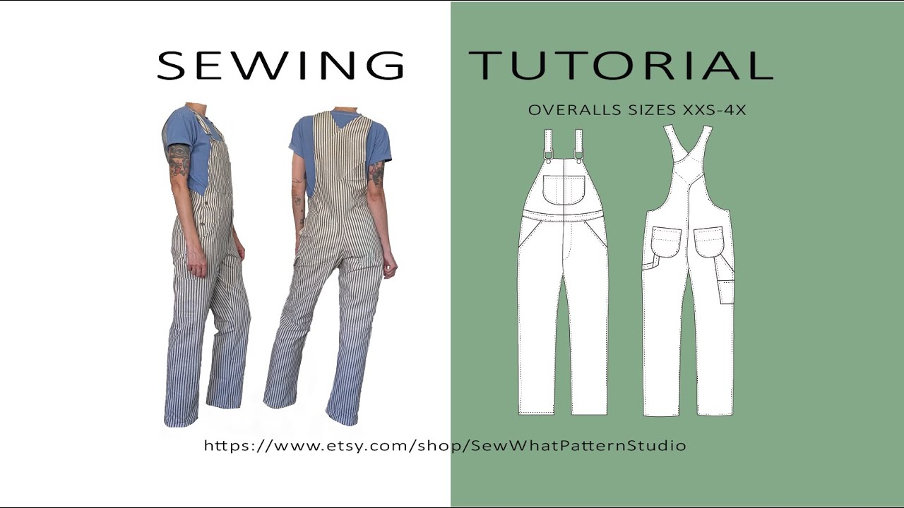 How to sew Overalls tutorial + PDF Pattern