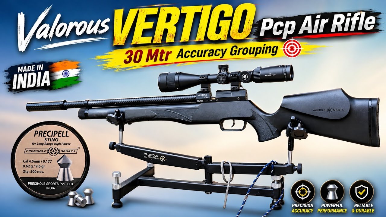 Valorous VERTIGO PCP Air Rifle 30-Meter Precipell STING Accuracy Grouping
