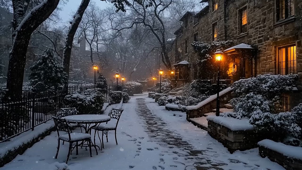 Deep in Study ❄️ A Quiet Gothic Village in Snow | Dark Academia Winter Piano for Study & Relax