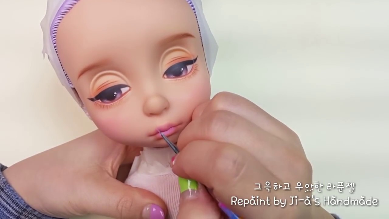 [지아]베이비돌 라푼젤 리페인팅/지아핸드메이드/Disney babydoll Rapunzel Repaint /babydoll repaint/Rapunzel