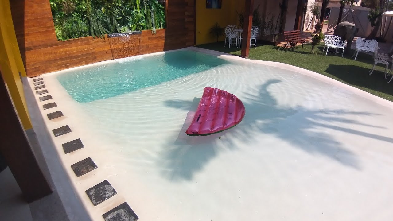 Como &eacute; feito uma piscina de arei