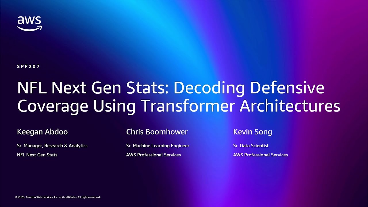 AWS re:Invent 2025 - NFL Next Gen Stats: Decoding Defensive Coverage Using Transformer Architectures