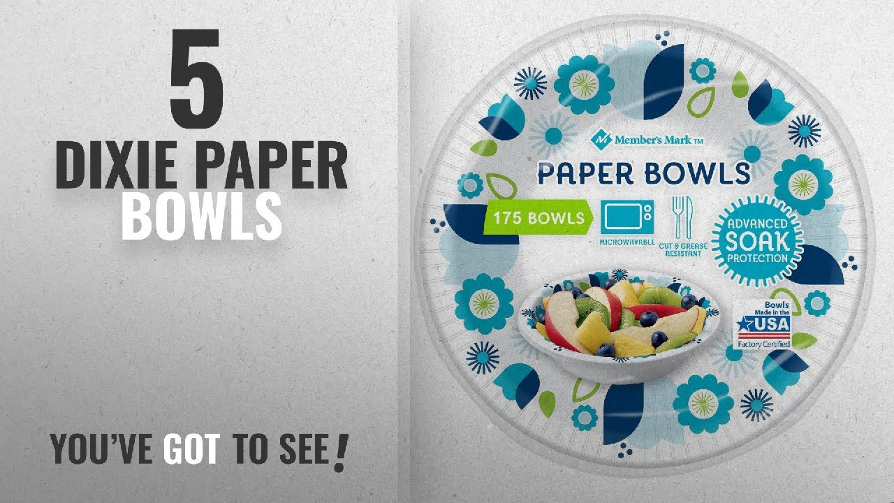 Best Dixie Paper Bowls [2018]: Member's Mark Paper Microwaveable Bowl, Advanced Soak Protection, 12