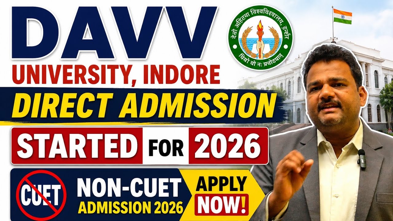 Non-CUET Admission 2026 in DAVV Indore | Direct Admission Process 2026.Non CUET.#Noncuet.#davvindore
