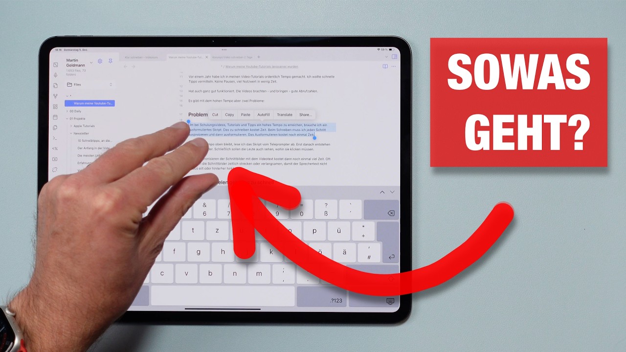 NEU AM IPAD? Anf&auml;nger-Tutorial zur Gesten-Steuerung