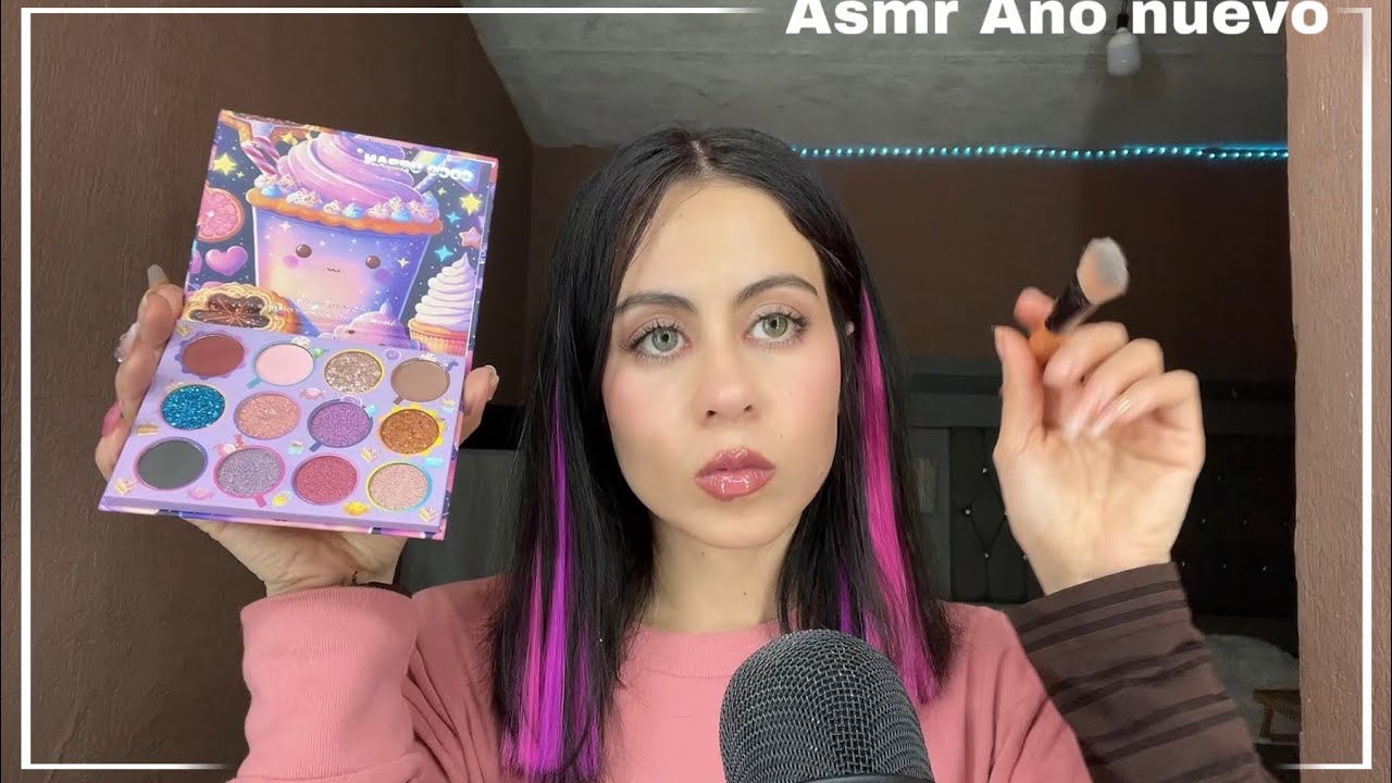 Asmr Te enseño a Maquillar para Año Nuevo / Asmr Semi inaudible