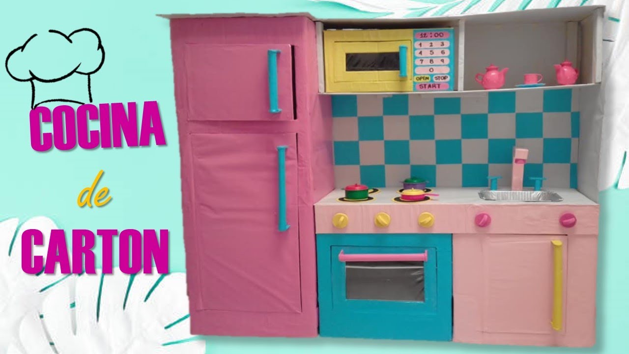 💖Como hacer una COCINA DE CARTON 🎀 - Hola Paola