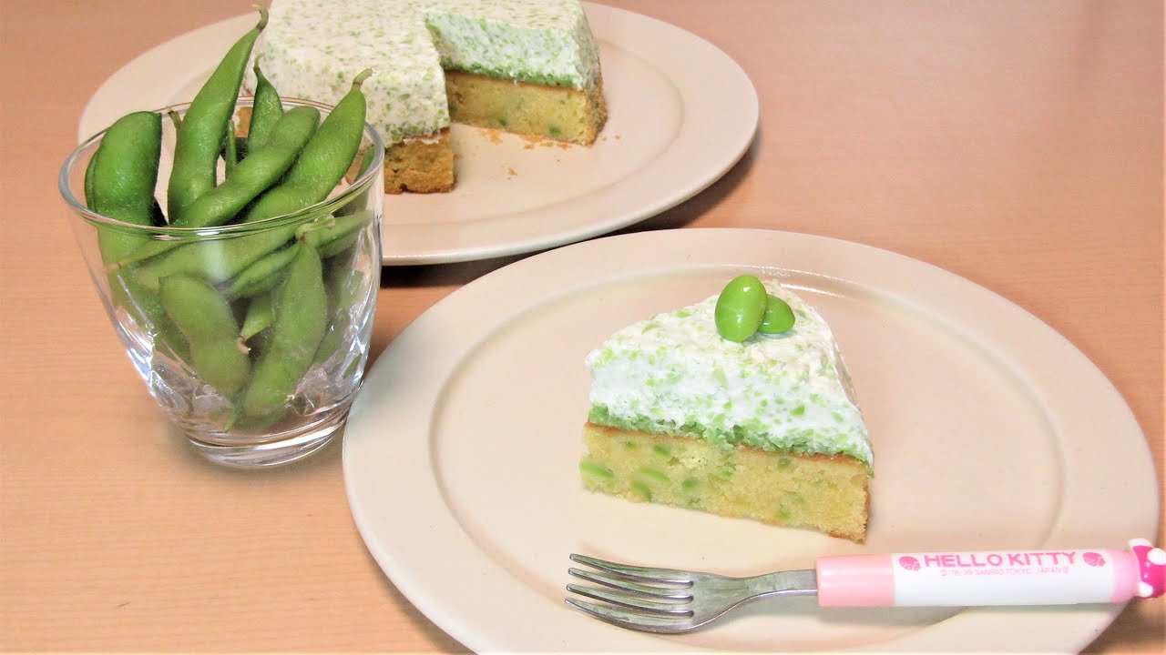 Gâteau de soja vert/Green Soybean Cake/枝豆ケーキ(Tarte sans pâte)