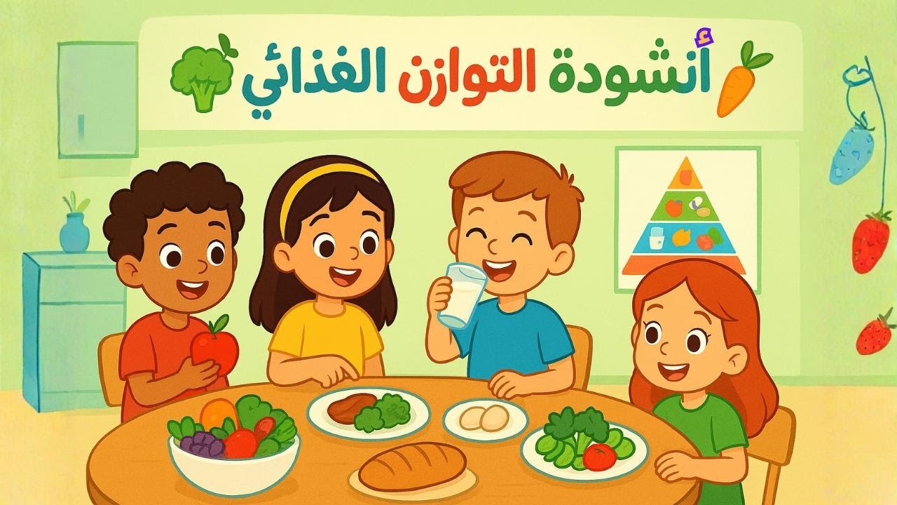 أنشودة توازن الغذاء للسنة الثانية إبتدائي في الجزائر ملحنة ومكررة للحفظ