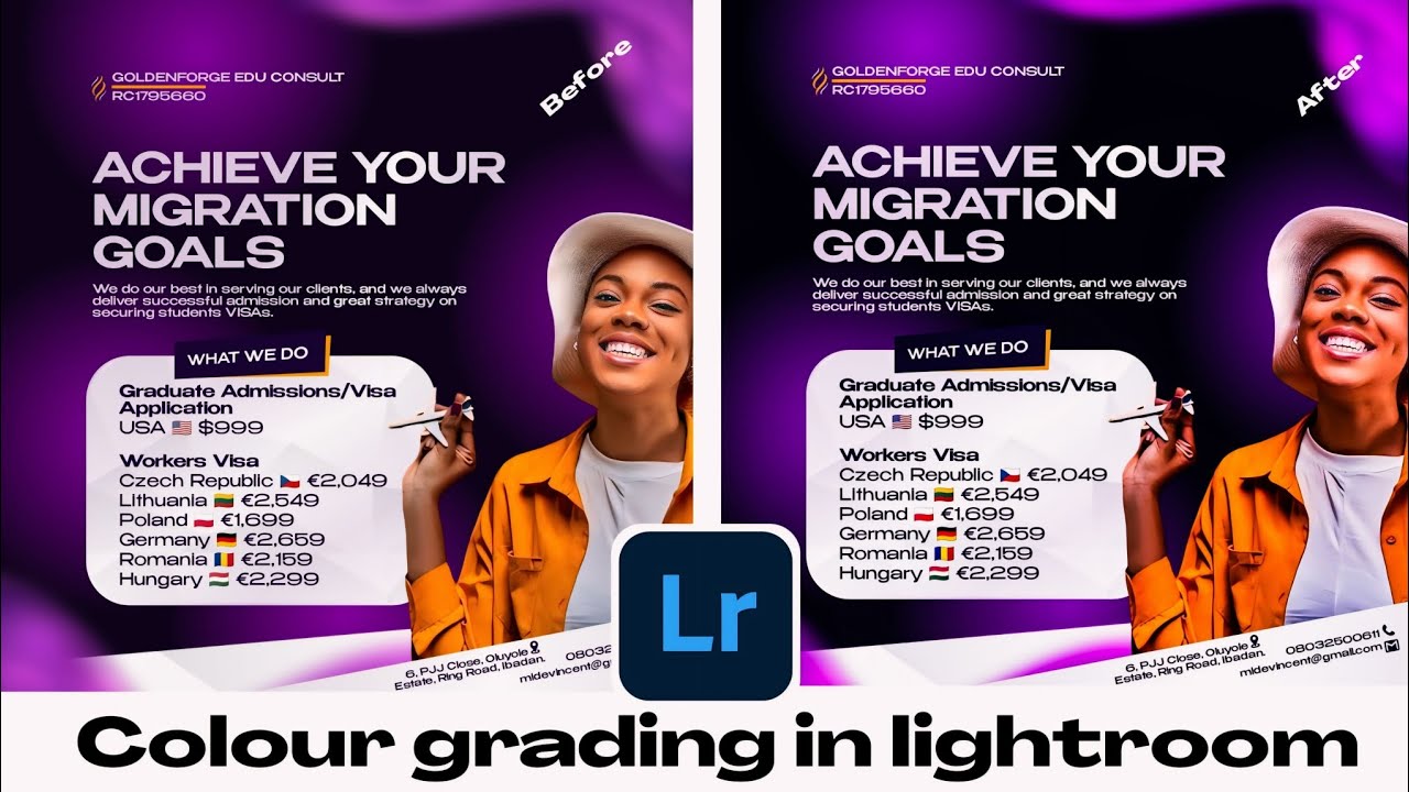 Colour Grade your designs like a pro with Lightroom #Colours