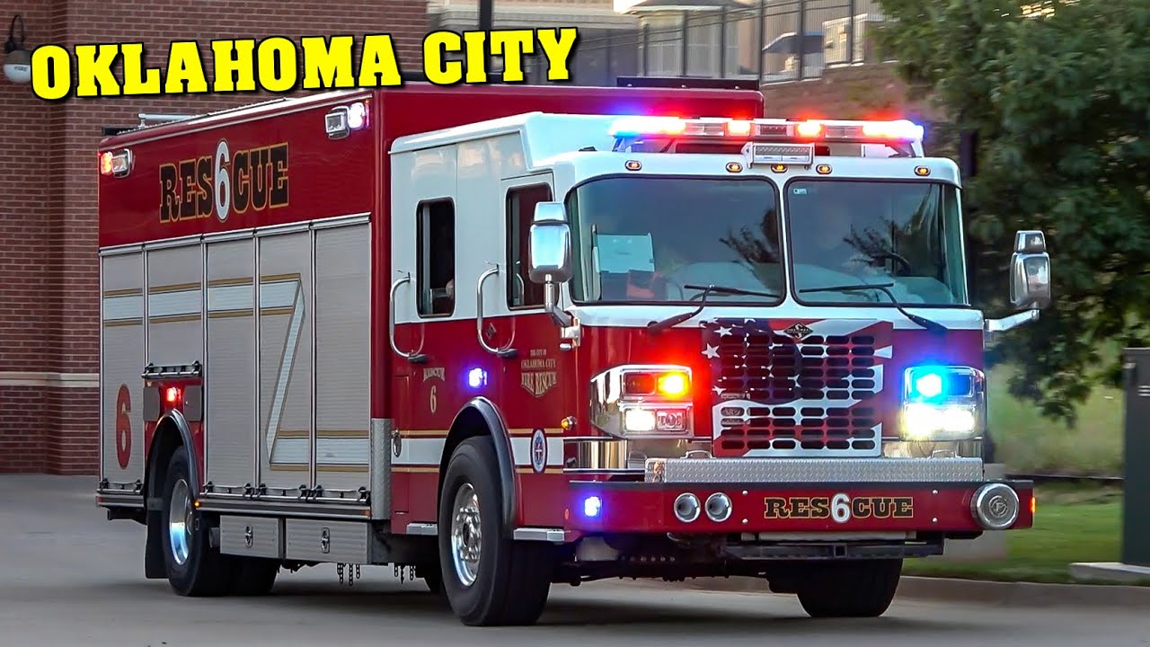 [FULL HOUSE RESPONSE] - OKLAHOMA CITY Fire Station 6 | Engine 6, Ladder 6 & Rescue 6 Responding!