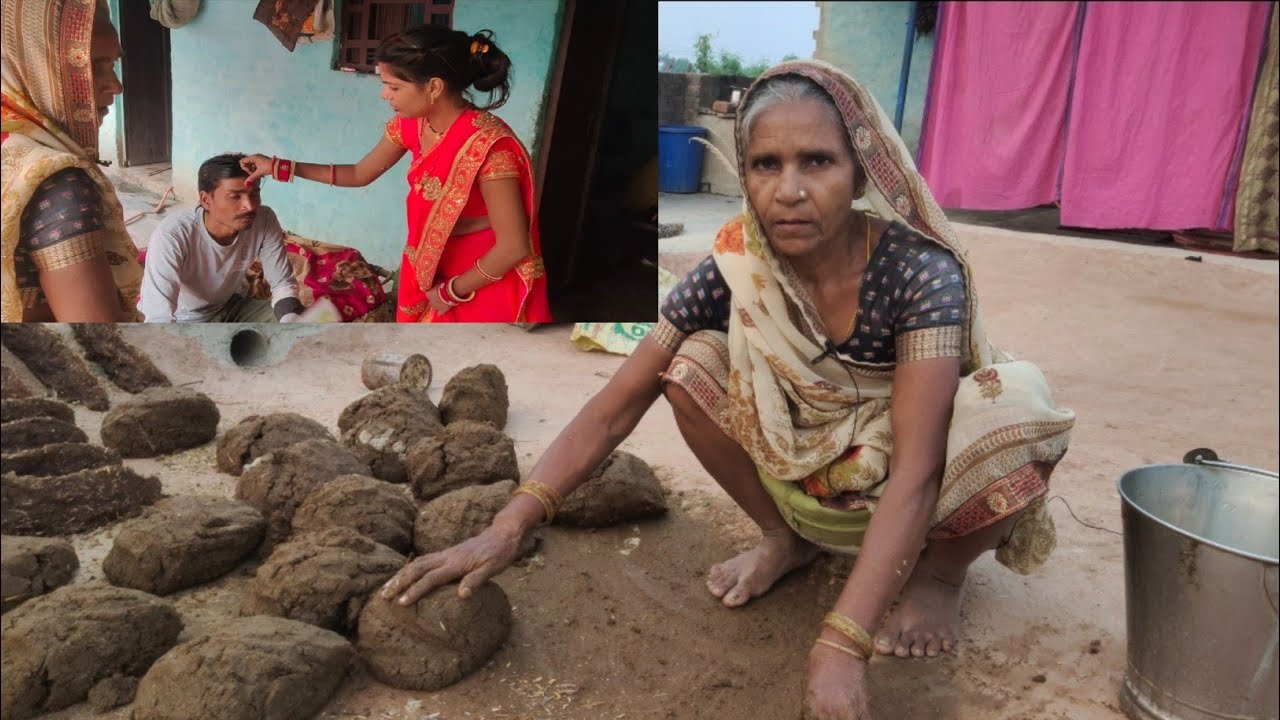 गोबर से कंडे ओपले कैसे बनते है Villege Style made in hand 👏Gobar ke kande #indian #vlog #gobar
