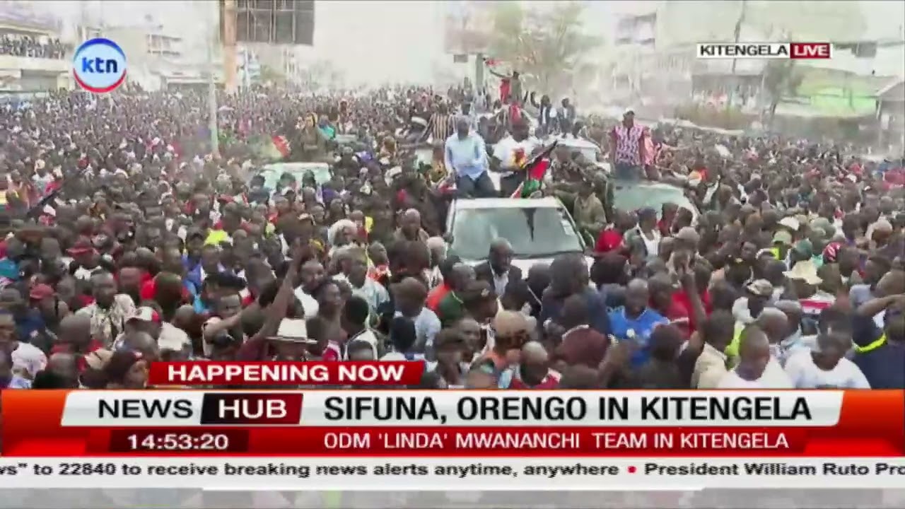 Packed Kitengela welcomes Edwin Sifuna and James Orengo with loud political chants