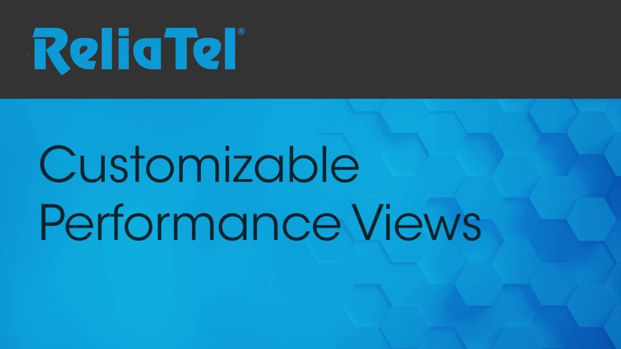 ReliaTel Customizable Performance Views