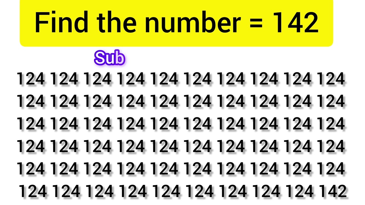 FIND THE NUMBER OF 141 AND 142 || TEST YOUR EYES || FOCUS YOUR MIND 