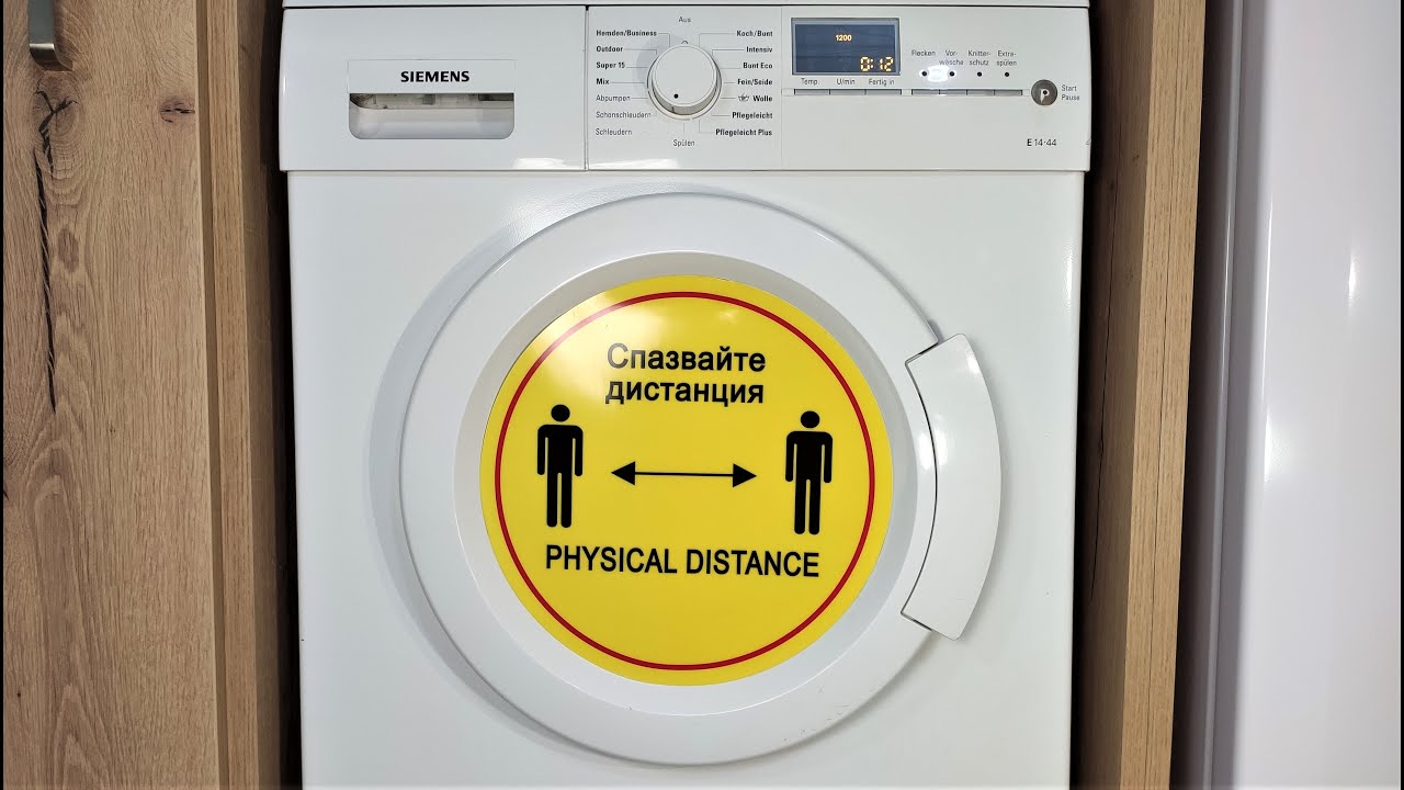 Experiment - Physical Distance - in a Washing Machine - centrifuge