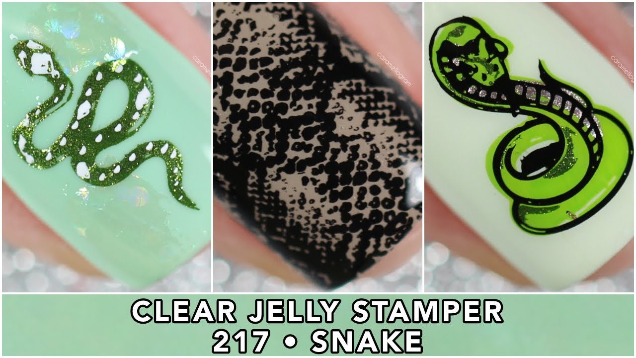 Clear Jelly Stamper 217 Snake Stamping Compilation || caramellogram