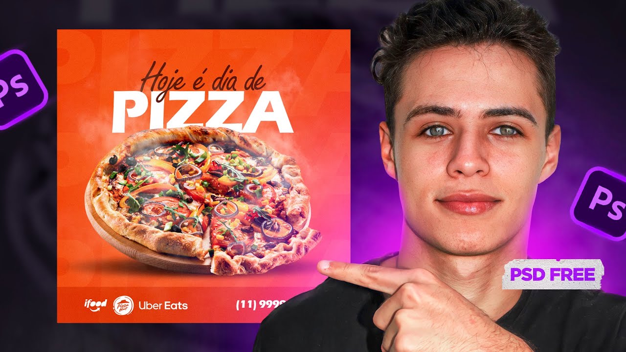 Criando Arte Social Media para Pizzaria no Photoshop - Tutorial (PSD FREE)