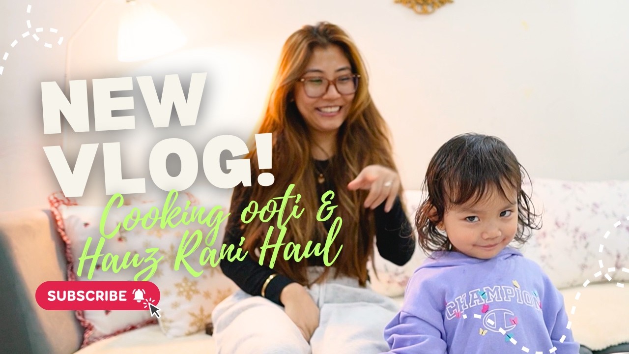 Let’s make Ooti(my style)🍲cute mukbang with Eden and exploring Hauz Rani(new crockeries haul)🫖🍽️