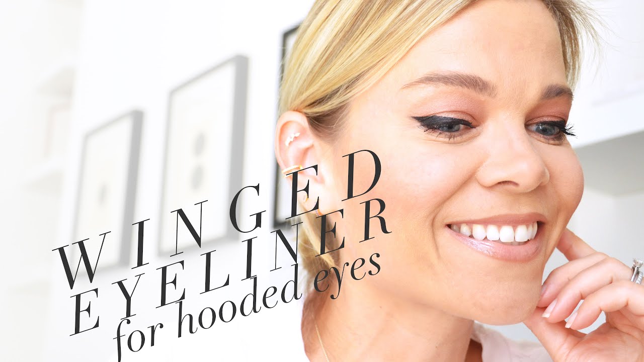Winged eyeliner for hooded eyes - super easy technique