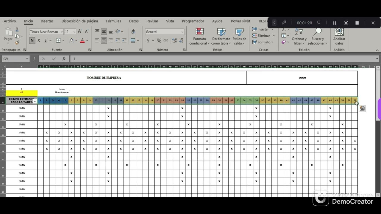 CRONOGRAMA DE ACTIVIDAES DE MANTENIMIENTO EN EXCEL, PLANTILLA GRATUITA