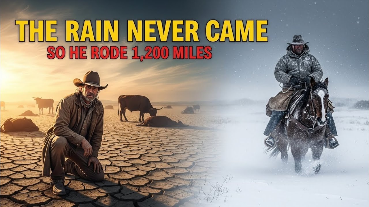 The Rain Never Came This Year - so Cowboy Drove His Cattle North